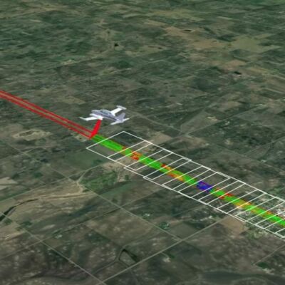 Simultaneous collection of both lidar for aerial photography for highway aerial mapping and surveying
