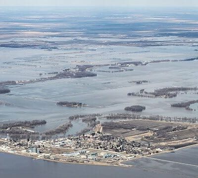 Aerial photo of the Red River Valley Flooding