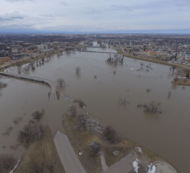 Flooding aerial image