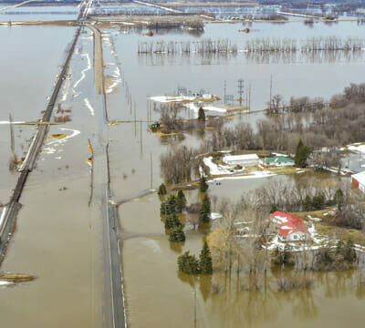 Oslo MN aerial spring flood image