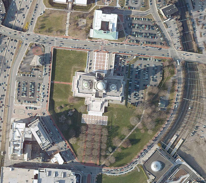 Government building aerial photo