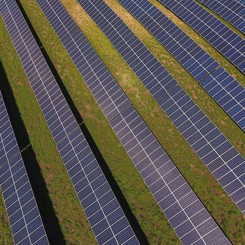 Aerial photo of Solar Power Generation in St. Cloud, MN