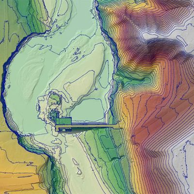 Colorized hillshading of Lidar mapping data of the Rapidan Dam and Blue Earth River for Blue Earth County