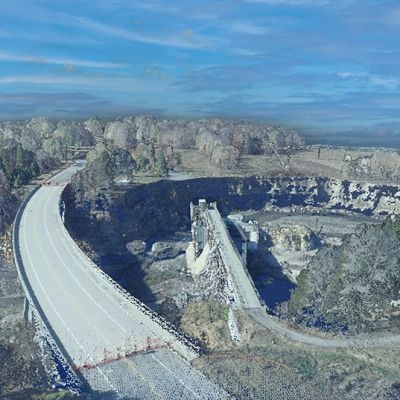 Colorized composite of Lidar mapping with aerial imaging of the Rapidan Dam and Blue Earth River for Blue Earth County