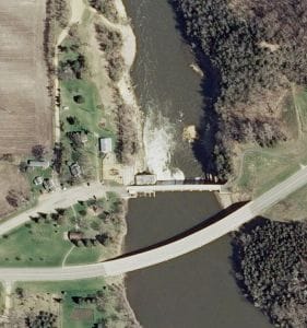 2011 aerial photo of Rapidan Dam from the DNR before the flood of 2024