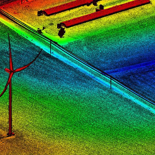 Lidar scan image of wind turbine