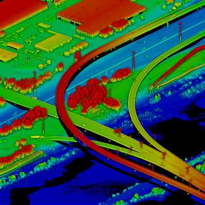 Lidar scan of Duluth, MN Harbor Bridge