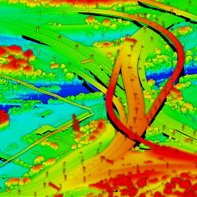 Lidar scan of Highway Overpass in Omaha, NE
